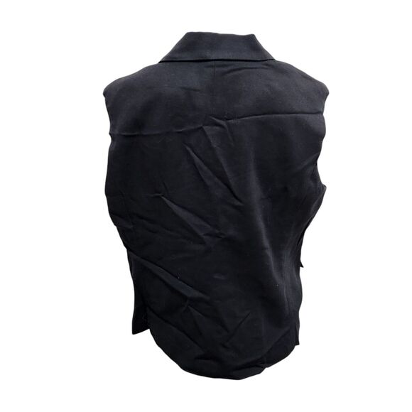 Apostrophe Black Single Button Academia Vintage Schoogirl Dress Vest Corporate - Picture 3 of 4